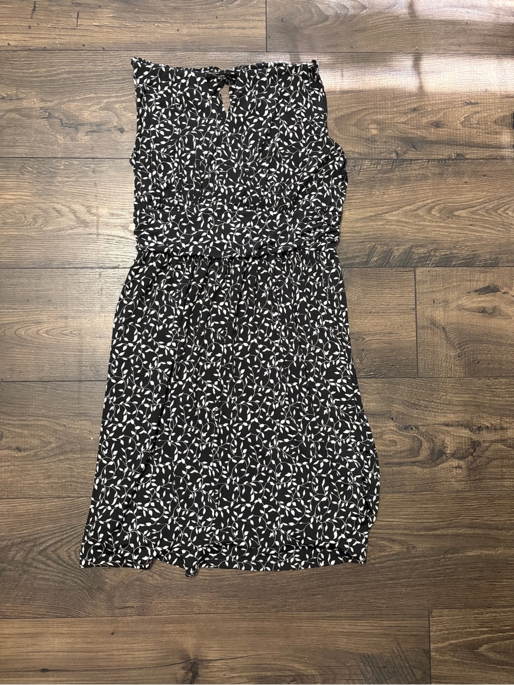 Kaileigh Cornelia Black White Floral Halter Knit Dress Women’s Large